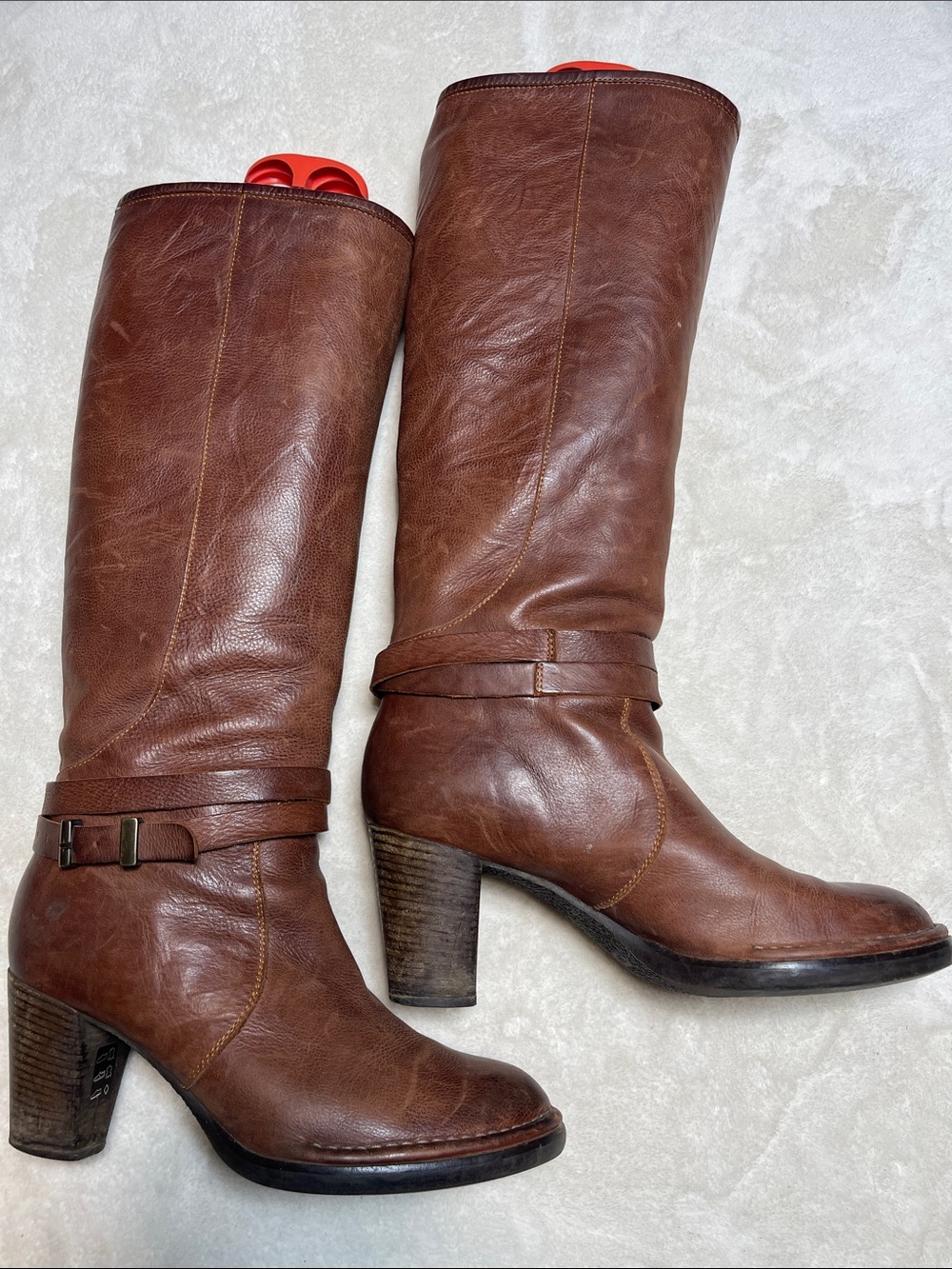 Alberto Fermani Brown Leather Knee-High Heeled  Boots Size 39
